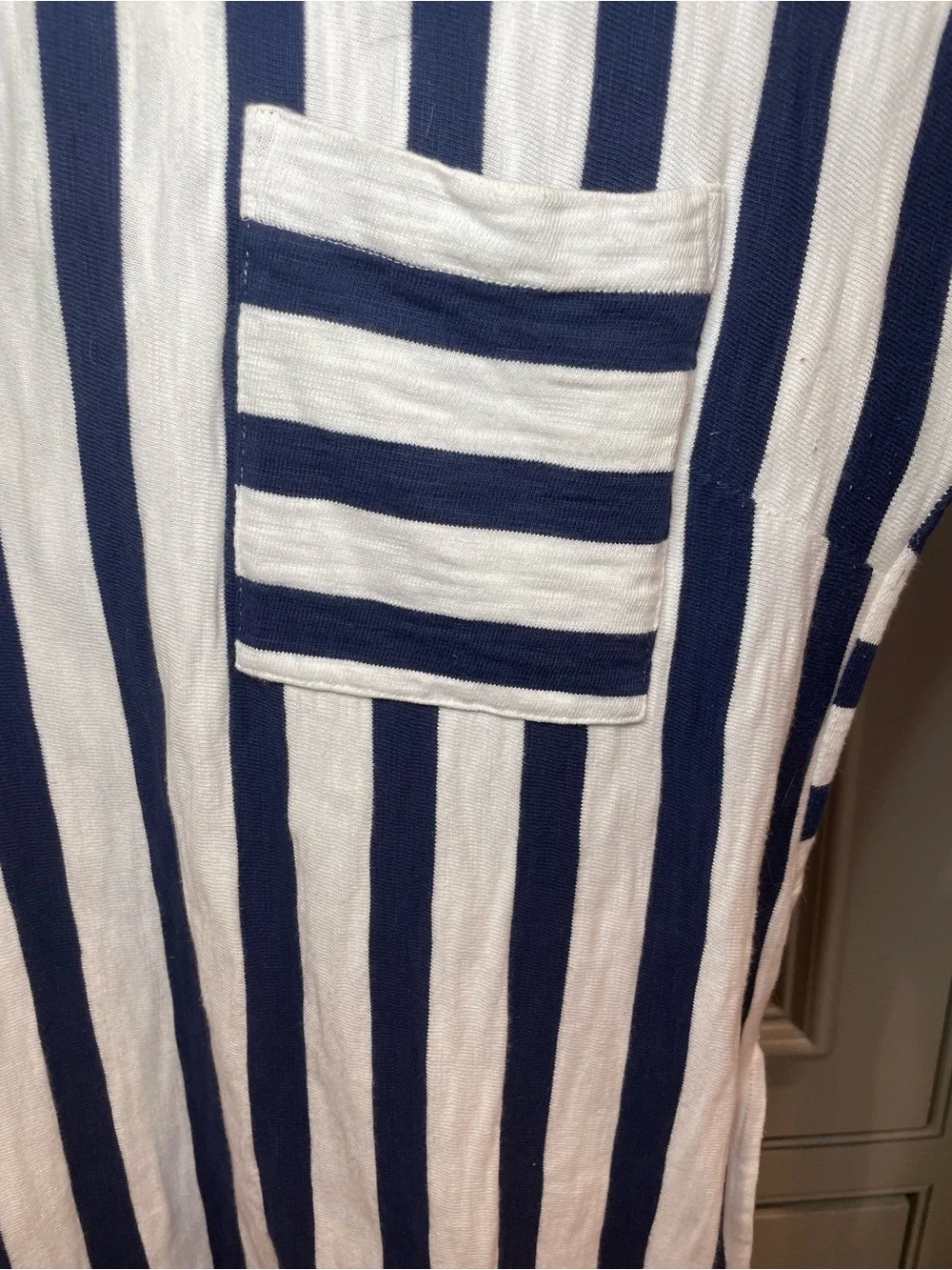 Madewell Blue White Striped Nautical Dress Tunic Cover Up Deep Pockets Travel - Picture 4 of 8